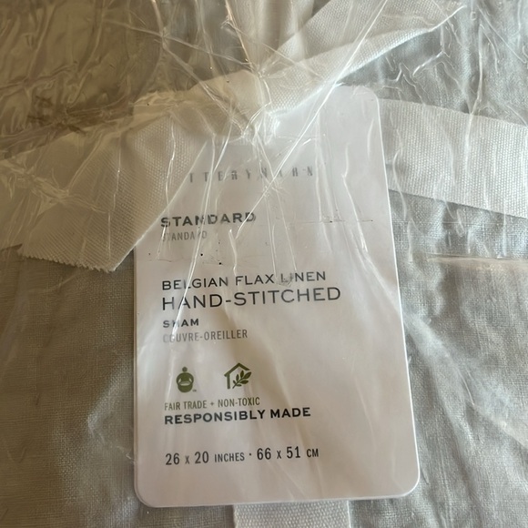 Pottery Barn Belgian Flax Linen Hand-Stitched Shams, NWOT - Picture 2 of 6